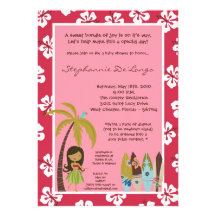 invitación tropical hawaiana de la fiesta de bienv