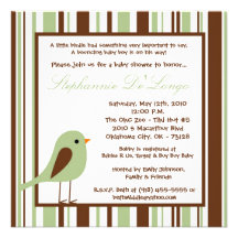 invitación verde de la fiesta de bienvenida al beb