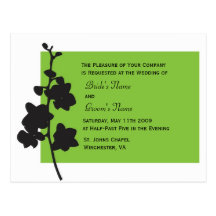 Invitación verde de la orquídea tarjeta postal