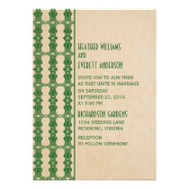 Invitación verde del boda de la frontera del art d invitaciones