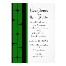 Invitación (verde) del boda del ébano de Schizm