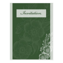 Invitación verde del boda tarjetas postales