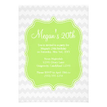 Invitación verde del cumpleaños de Quatrefoil Chev