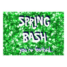 Invitación verde del fiesta de la primavera del br