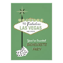 Invitación verde del fiesta de Las Vegas Bachelore