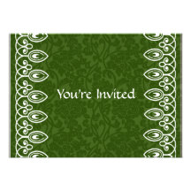 Invitación verde del fiesta del damasco