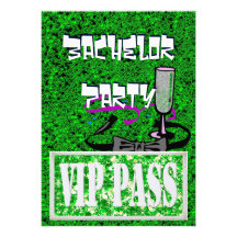 Invitación verde del fiesta del vip del soltero