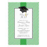 Invitación verde moderna de la fiesta de graduació