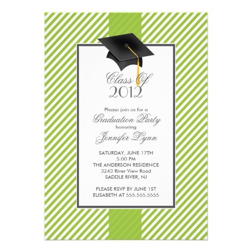 Invitación verde moderna de la fiesta de graduació