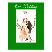 Invitación verde y floral del boda