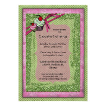 Invitación verde y rosada del brillo de la magdale