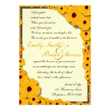 Invitaciones amarillas del boda de la primavera de invitacion personalizada