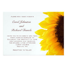 Invitaciones amarillas del boda del girasol invitacion personalizada