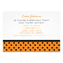 Invitaciones anaranjadas y negras del fiesta del l invitaciones