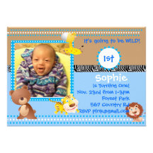 Invitaciones animales del cumpleaños de los niños comunicados personalizados