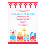 Invitaciones animales del cumpleaños del tren del  invitacion personal 