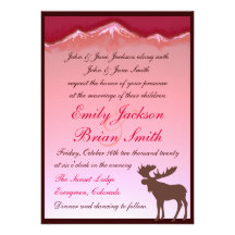 Invitaciones artísticas del boda de los alces rosa comunicados