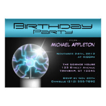 Invitaciones azules de la fiesta de cumpleaños de  anuncio personalizado