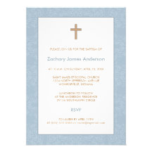 Invitaciones azules del damasco y del bautismo de  anuncio