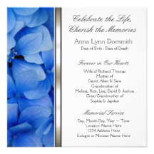Invitaciones azules del entierro del Hydrangea Invitación