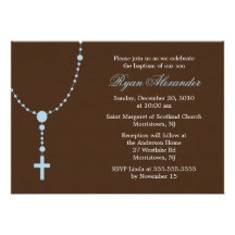 Invitaciones azules del rosario invitacion personalizada