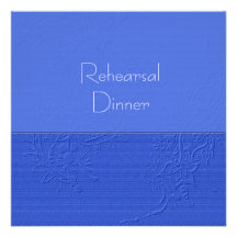 Invitaciones azules florales gráficas de la cena d invitación