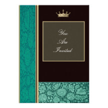 Invitaciones azules/verdes del marco del boda comunicados personalizados