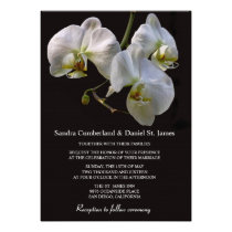 Invitaciones blancas del boda de la orquídea invitaciones