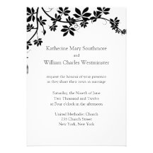 Invitaciones blancas y negras del boda invitación