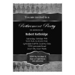 Invitaciones clásicas grises del fiesta de retiro  comunicados personalizados