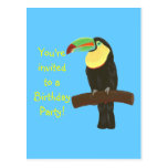Invitaciones coloridas del cumpleaños de Toucan en
