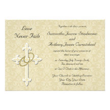 Invitaciones cristianas del boda de los anillos de comunicado