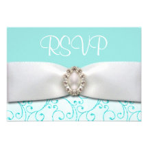 Invitaciones de boda azules de RSVP Anuncios