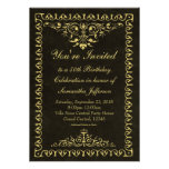 Invitaciones de encargo del vintage del negro y de anuncios personalizados
