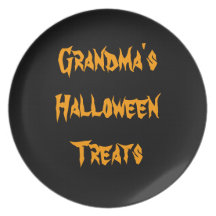 Invitaciones de Halloween de las abuelas Platos Para Fiestas