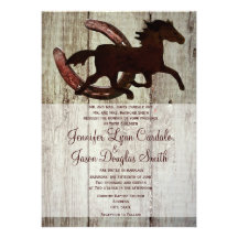 Invitaciones de herradura del boda del país del ca comunicados