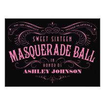 Invitaciones de la bola de mascarada del dulce 16 comunicados