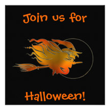 Invitaciones de la bruja del feliz Halloween Comunicado Personalizado