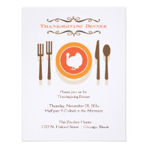Invitaciones de la cena de la acción de gracias invitación