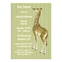 Invitaciones de la ducha del bebé de la jirafa del anuncio