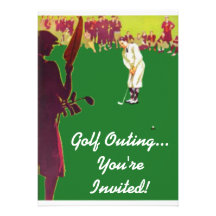 Invitaciones de la excursión del golf del vintage invitaciones personales 