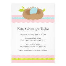 Invitaciones de la fiesta de bienvenida al bebé co anuncio personalizado