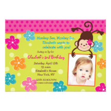 Invitaciones de la fiesta de cumpleaños de la foto comunicados personales 