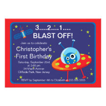Invitaciones de la fiesta de cumpleaños de Rocket  Invitacion Personalizada