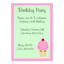 Invitaciones de la fiesta de cumpleaños del cono d comunicado