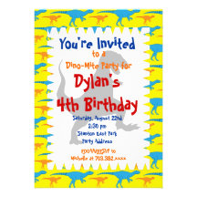 Invitaciones de la fiesta de cumpleaños del dinosa comunicado personalizado