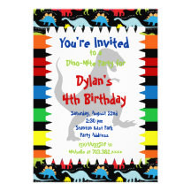 Invitaciones de la fiesta de cumpleaños del dinosa invitación