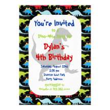 Invitaciones de la fiesta de cumpleaños del dinosa invitacion personalizada