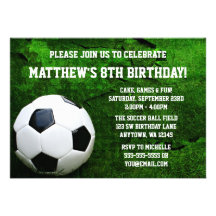 Invitaciones de la fiesta de cumpleaños del fútbol comunicado