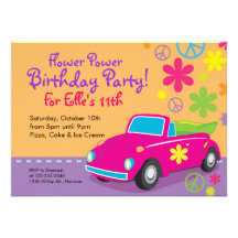 Invitaciones de la fiesta de cumpleaños del Hippie Invitaciones Personales